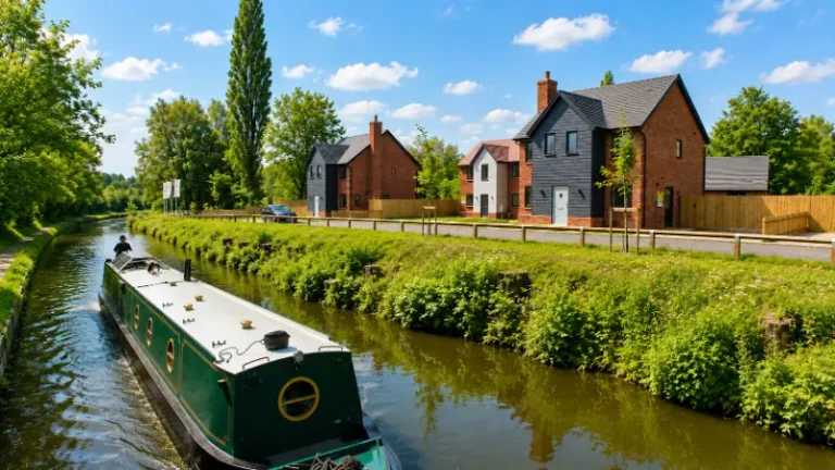Stone's Wharf new houses by the Llangollen canal